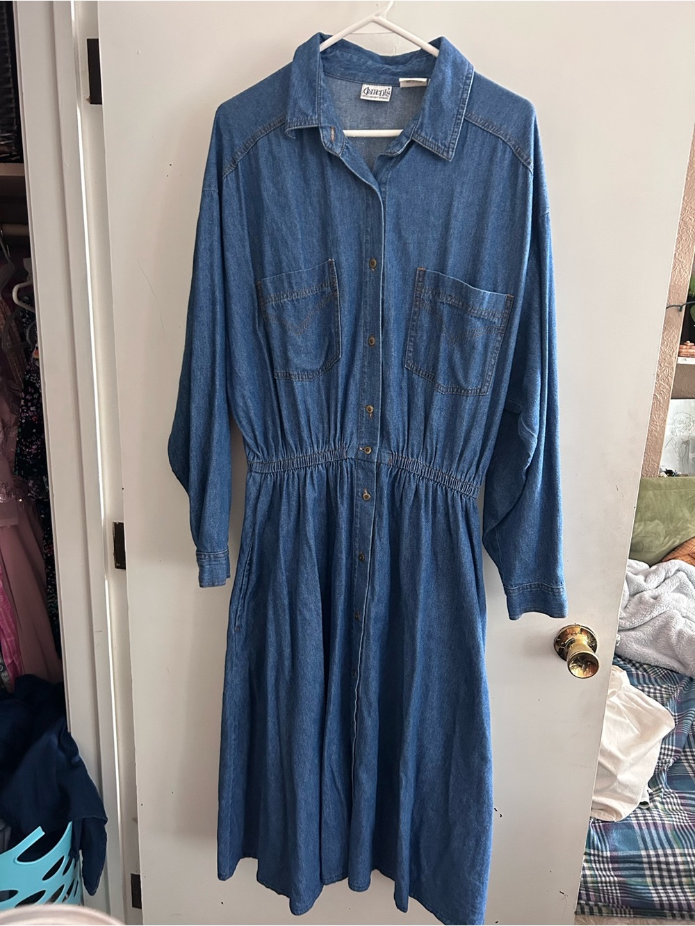 Spiegel Blue Long-Sleeve Denim Shirt Dress